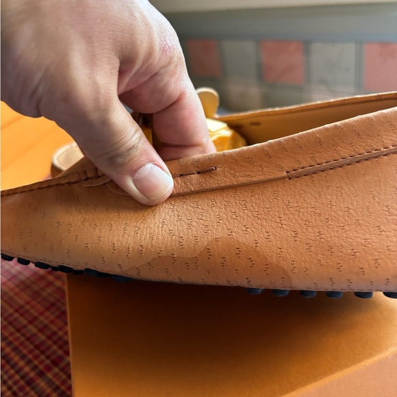 Tod’s Ostrich Leather Moccasin shoes size 7.5eu (fits 8-8.5us) - Picture 7 of 9